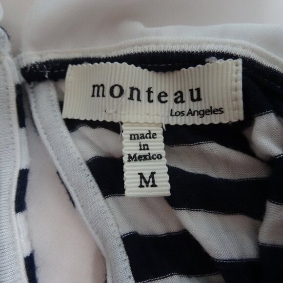 womens M striped top with collar - Picture 3 of 7